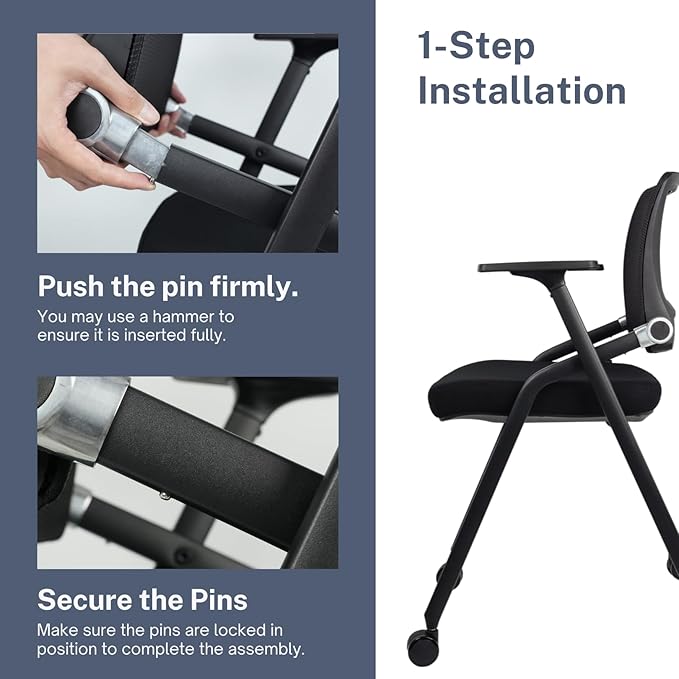 SLKJChr 2 Pack Foldable Office Chairs - Image 5