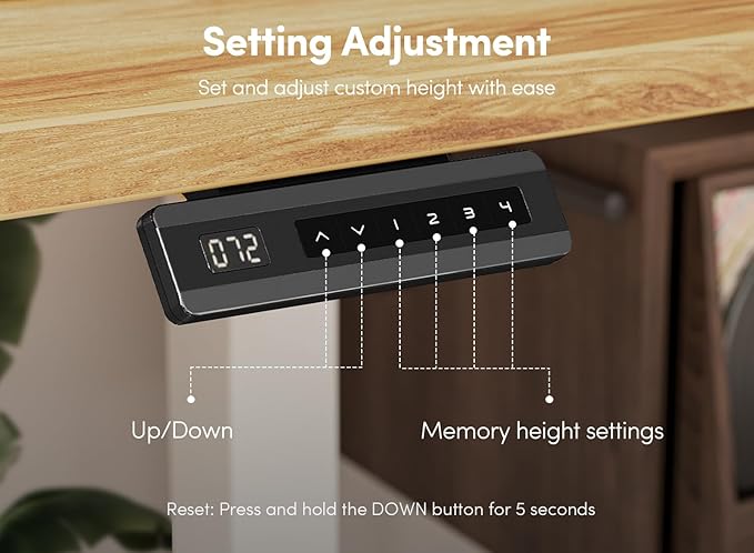 FEZIBO 63 x 28 Inch Deeper Height Adjustable Electric Standing Desk - Image 5