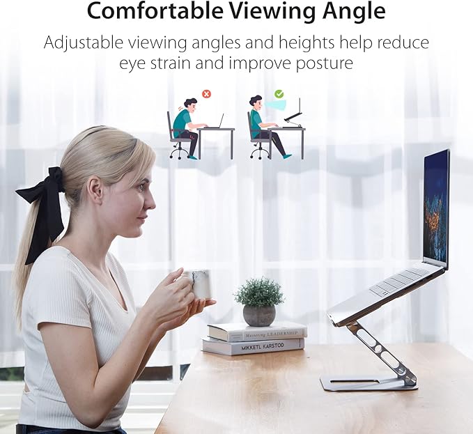 j5create Multi-Angle Aluminum Laptop Stand, Ergonomic Notebook Riser, Suitable - Image 3