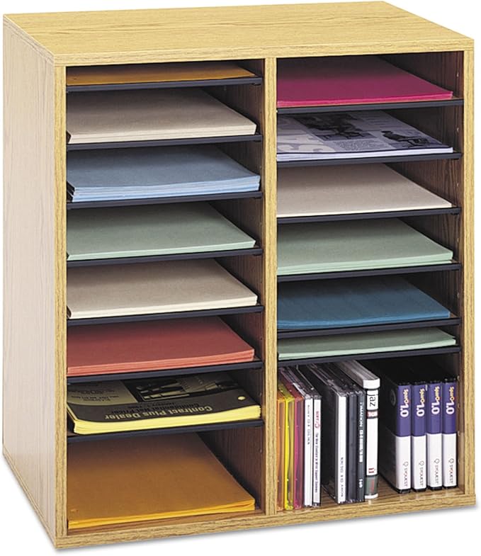Safco Wood Adjustable Literature Organizer, 16 Compartment - Image 4