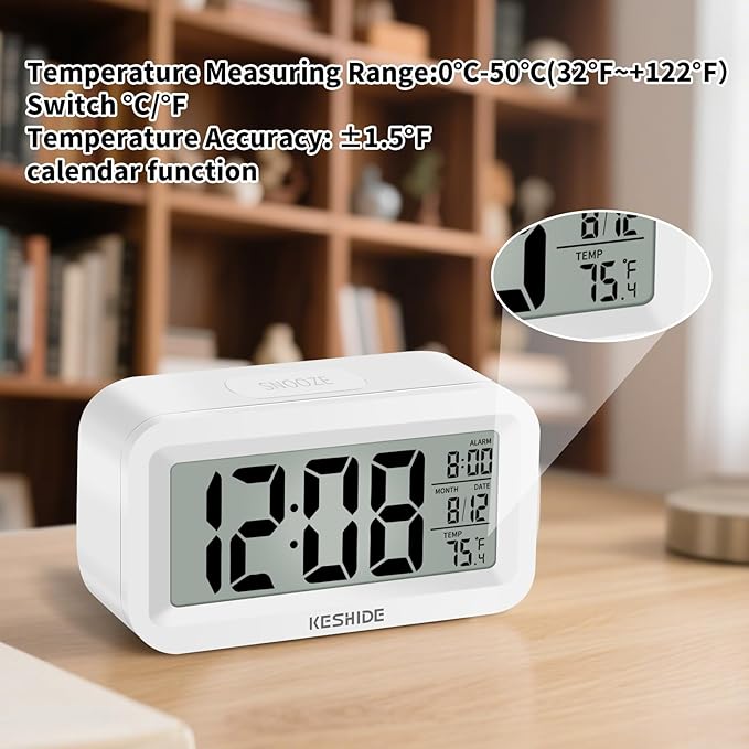 KESHIDE Travel Digital Alarm Clock, Battery Operated - Image 4