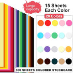 300 Sheets Colored Cardstock 8.5 "x 11", 65LB 180GSM Craft Bulk Construction - Image 4