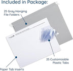 25 Blue Summit Supplies Grey Hanging File Folders Letter Size - Image 3