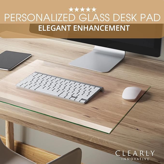 Clearly Innovative Premium Tempered Glass Desk Pad | 20" x 30" Desk Protector | - Image 5