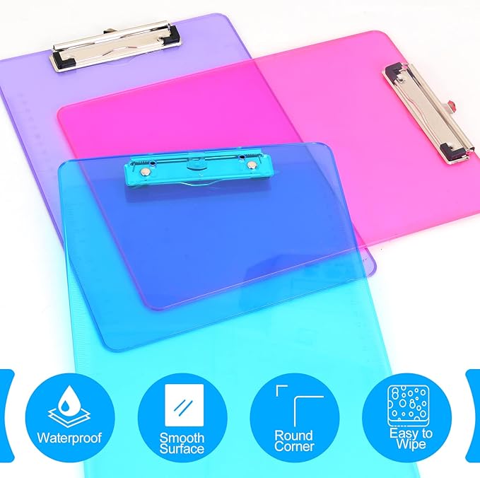 Clipboards, HERKKA 15 Pack Plastic Clipboards Low Profile Clip Standard A4 - Image 6