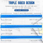 Macarrie 10 Pcs Architectural Scale Triangular Ruler 12" Architect Engineers - Image 3