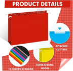 HERKKA Extra Capacity Hanging File Folders, 60 Pack Reinforced Letter Size - Image 5