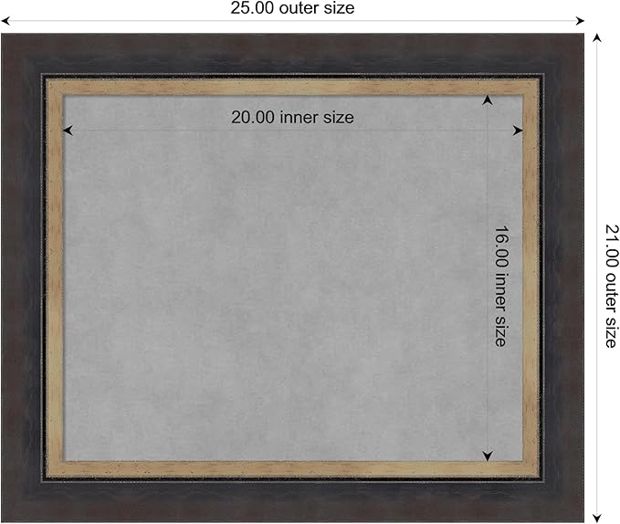 Amanti Art Black Framed Magnetic Board 21x25 Small Vision Board - Image 3