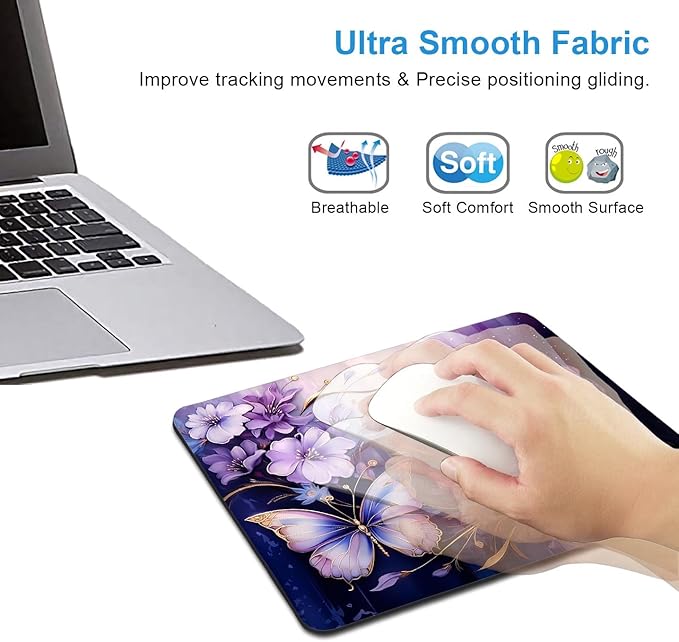 IMAYONDIA Small Mouse Pad Cute, Modern Flowers Mousepad - Image 4