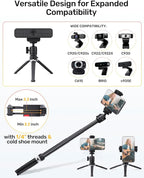 Webcam Tripod Stand for Desk, 3 Level Extendable Camera Tripod Mount for - Image 5