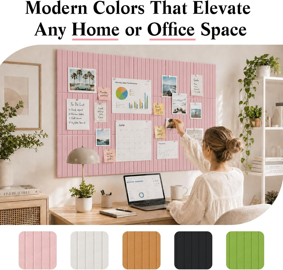 48" x 36" Large Felt Bulletin Board, Bold-Stripe 12-Pack Cork Board...