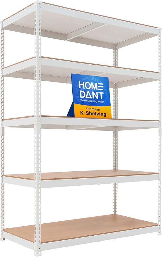 HOMEDANT 47.7" W Deep 5 Tier Heavy Duty Garage Shelving Adjustable Metal Rack by TheBestOrganizingSolution
