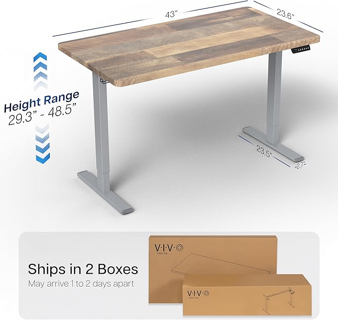 VIVO Electric 43 x 24 in Standing Desk, Memory Height Adjustment, 1B Series - Image 3