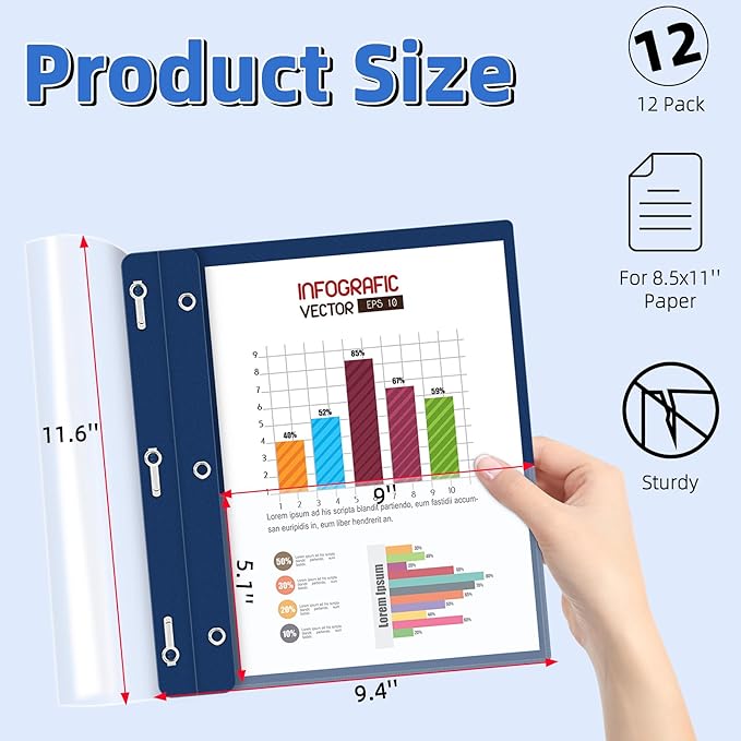 HAUTOCO 12 Pack Plastic Report Covers - Image 2