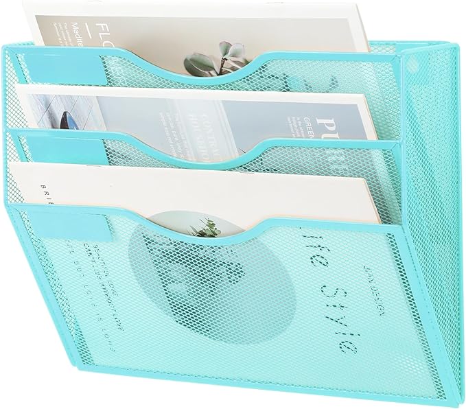 EASEPRES 3 Pocket Mesh Hanging Wall File Organizer, Wall Mounted Mail Paper - Image 7