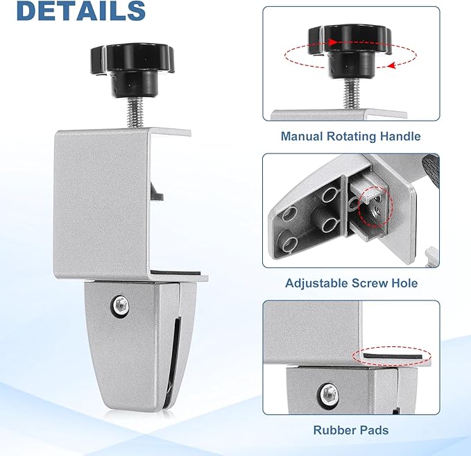 PATIKIL 6 Pcs 1/8"to 1/2" Adjustable Desk Divider Partition Clips, Aluminum - Image 4