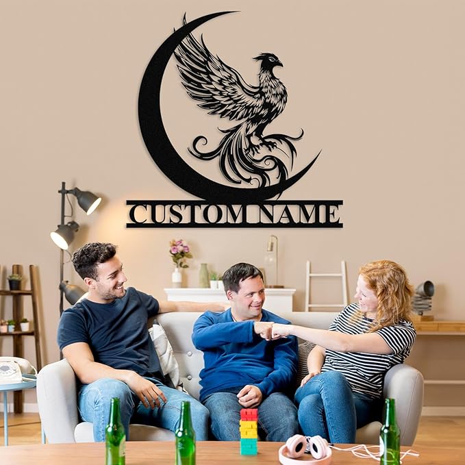 Dyoart Custom Phoenix Metal Sign | Personalized Last Name Signs | Phoenix Wall - Image 4