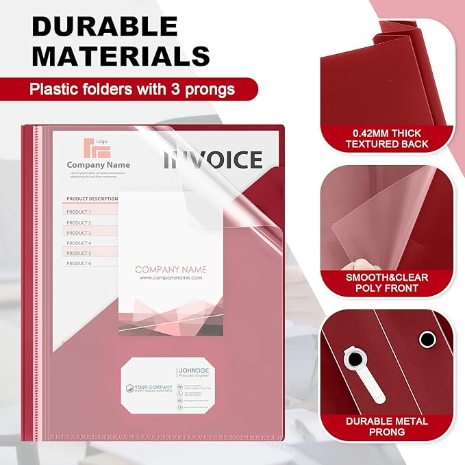 Teling 24 Pcs Clear Front Report Covers - Image 3