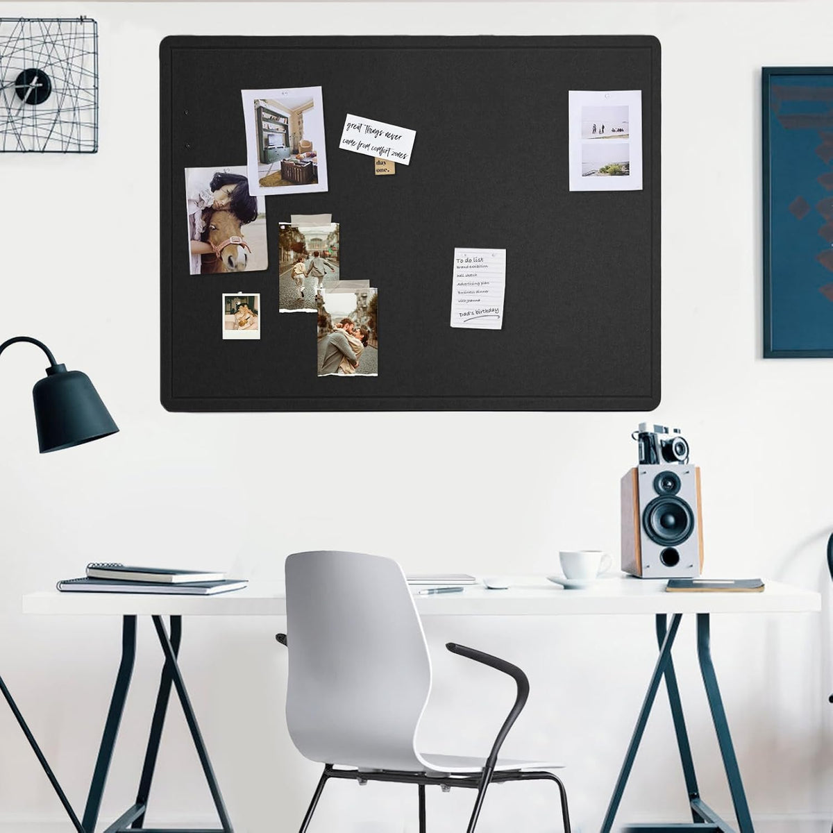 Felt Bulletin Board 48x36 inches, Decorative Pin Board for Home & Office