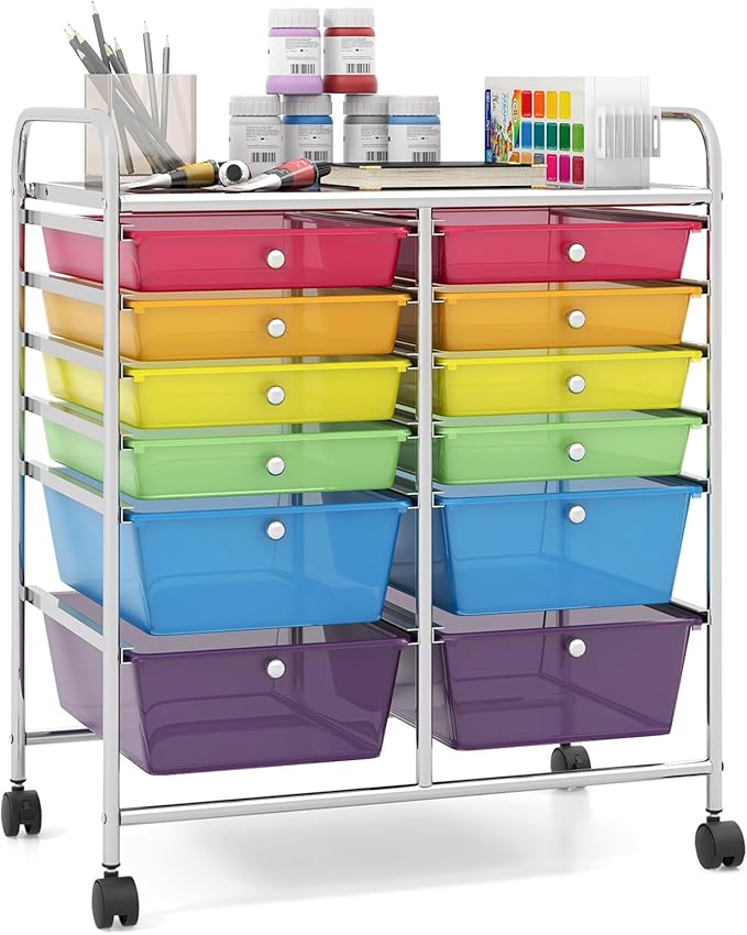 Giantex 12 Drawer Rolling Storage Cart Tools Scrapbook Paper Office School by Giantex