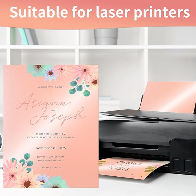 25 Sheets Pink Shimmer Cardstock 8.5 x 11InchInch Glitter Card Stock 92lb - Image 4