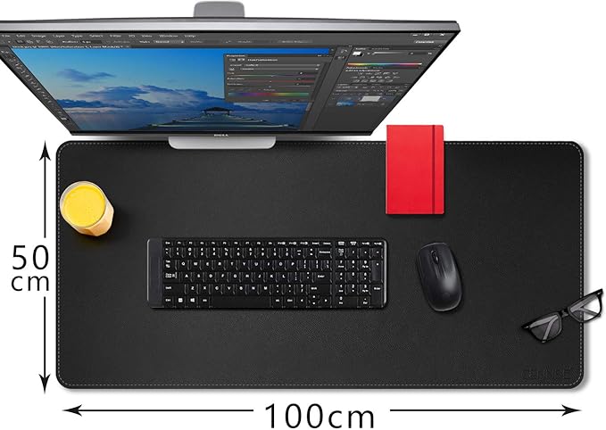 CENNBIE Leather Desk Mat Pad Blotter Protector, Extra Large Desk pad, Laptop - Image 2