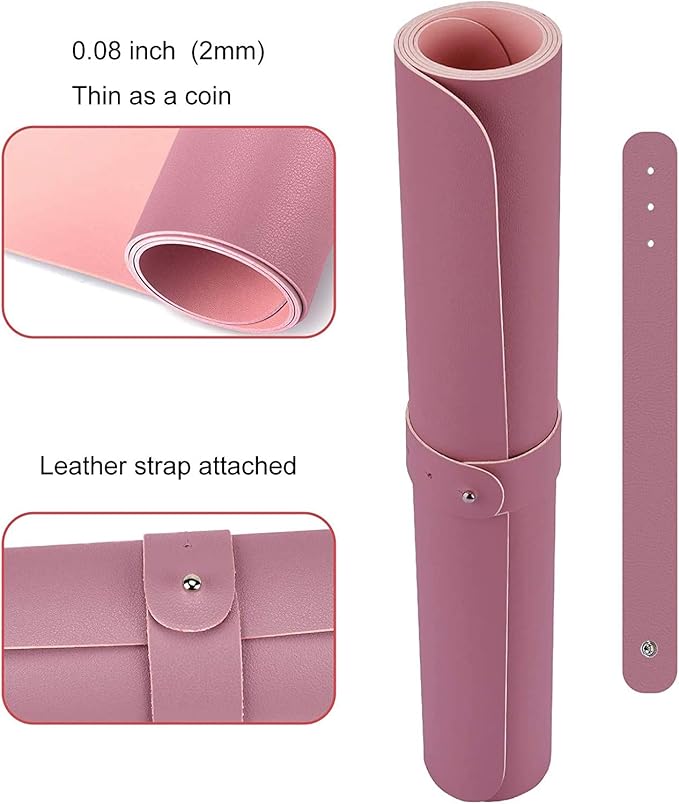 SUJAYU Dual Sided PU Leather Desk Pad, Mouse Pad, Office Desk Mat, Non-Slip - Image 4