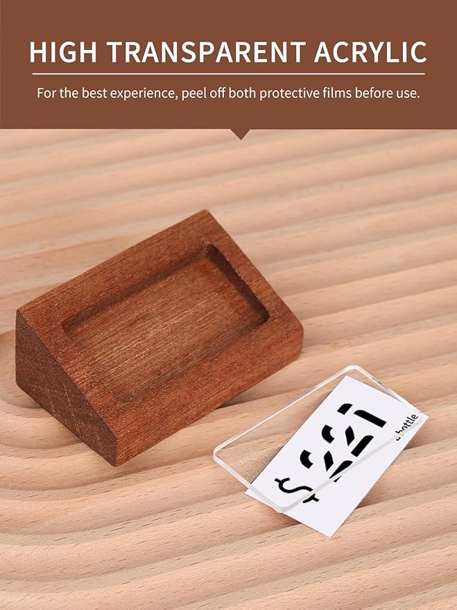 6 Pack Mini Wood Price Tag Label Holder Tabletop Stand or Recline Small Sign - Image 3
