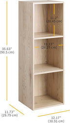 Whitmor Bookcase Storage Organizer, 3 Tier Stackable MDF Bookshelf, Open - Image 2