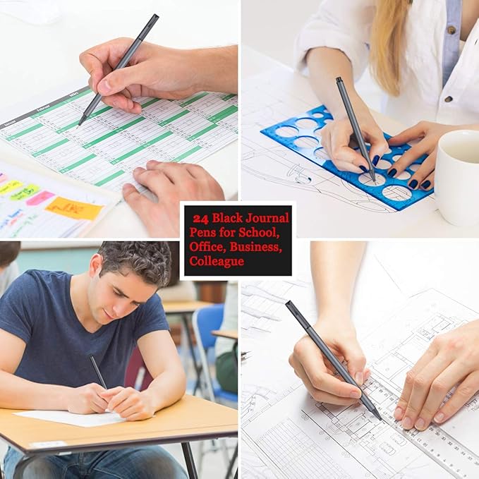 Taotree Journal Planner Pens, 24 Black Fine Point Pens, Scrapbooks, and More - Image 5