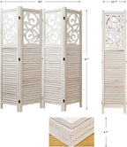 Room Divider Wood Carved Wall Divider Indoor Folding Portable Partition Screen - Image 5