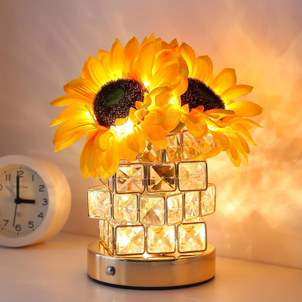 sunflowers flower lamp cordless touch table lamp birthday, main product view