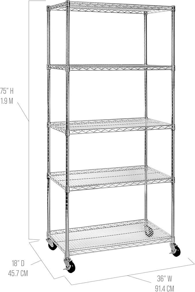 Seville Classics UltraDurable Heavy Duty NSF Solid Steel Wire Rack Storage Unit - Image 4