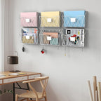 YBING Wall File Organizer White 6 Pack Mesh Hanging File Holder Organizer Metal - Image 4