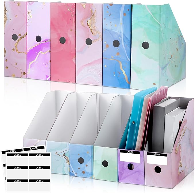 PerKoop 12 Pcs Magazine File Holder Foldable Decorative Cardboard File Folders by PerKoop