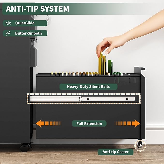 TEEALUBAN 3 Drawer File Cabinet - Image 8