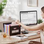 thinktex 10-pack accordion file folders - 12 pockets, close-up detail