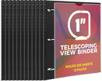 MAKHISTORY 1 Inch Telescoping 3 Ring Binder-12PCS, Flexible Binder by MAKHISTORY