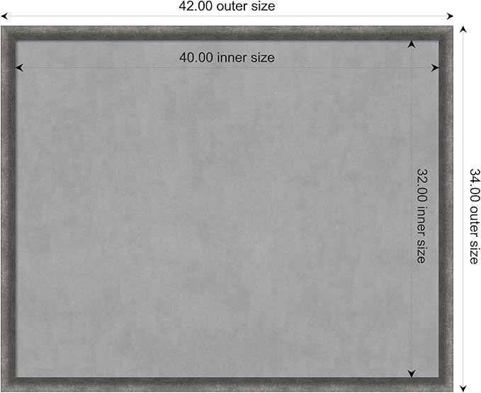 Amanti Art Grey Framed Magnetic Board 34x42 X-Large Vision Board - Image 4