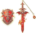 Dragon Knight Metal Bookmark & Book Clip Set by VYRANA