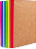 feela 8 Pack Composition Notebooks Bulk, Kraft Cover Lined Blank College Ruled by feela