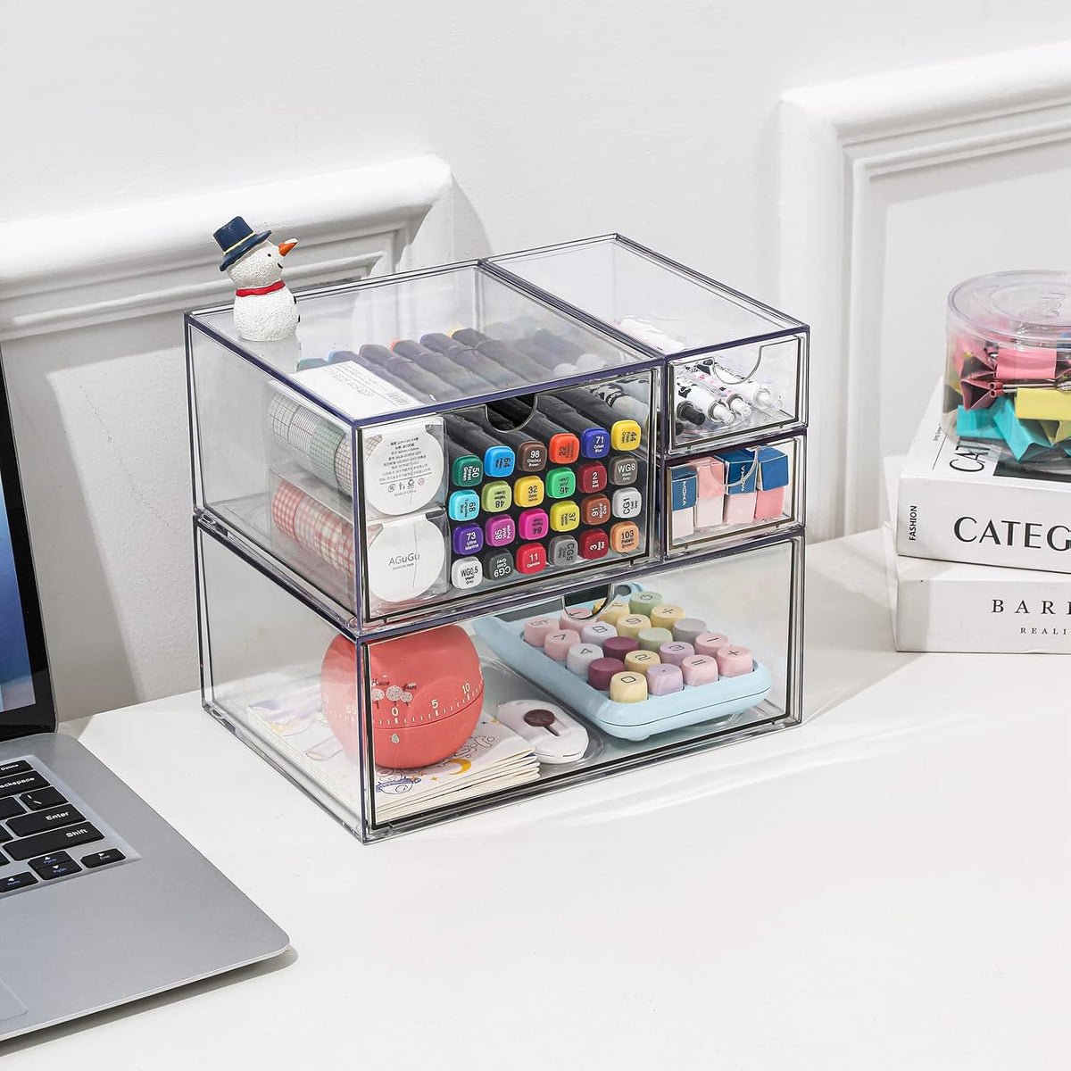 4-piece Acrylic Desktop Drawer Organizer Set (3 Sizes)