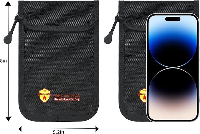 2 Pack Small Fireproof Wallet Pouch, Non-Itchy Waterproof Cash Bag - Image 2