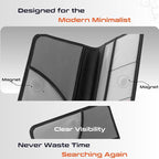Carbon Black Magnetic Shut Premium PU Leather Insurance and Registration Holder - Image 6