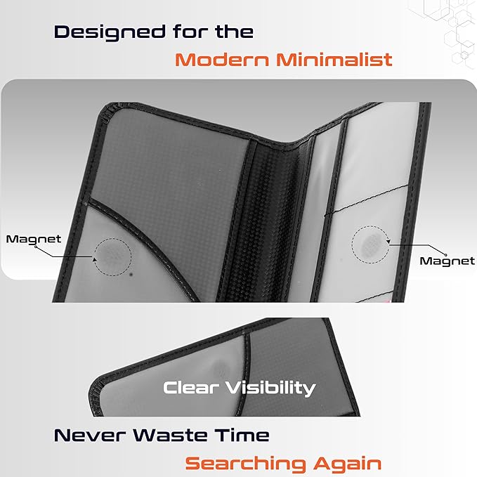 Carbon Black Magnetic Shut Premium PU Leather Insurance and Registration Holder - Image 6