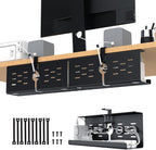 KEEGH 16" Under Desk Cable Management Tray, 2 Pack Desk Cord Organizer Upgrade by KEEGH