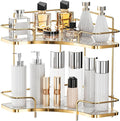 Seoneiro 2 Tier Corner Bathroom Counter Organizer, Cosmetic Skincare Organizer by Seoneiro