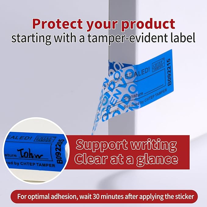 ChtepTamper 100 Pieces Total Transfer Tamper-Evident Stickers Security Labels - Image 7