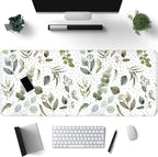 Green Mouse Pad Boho Desk Mat, Speckled Textured Greens Cool Aesthetical Mouse by Mechanical+Cattle