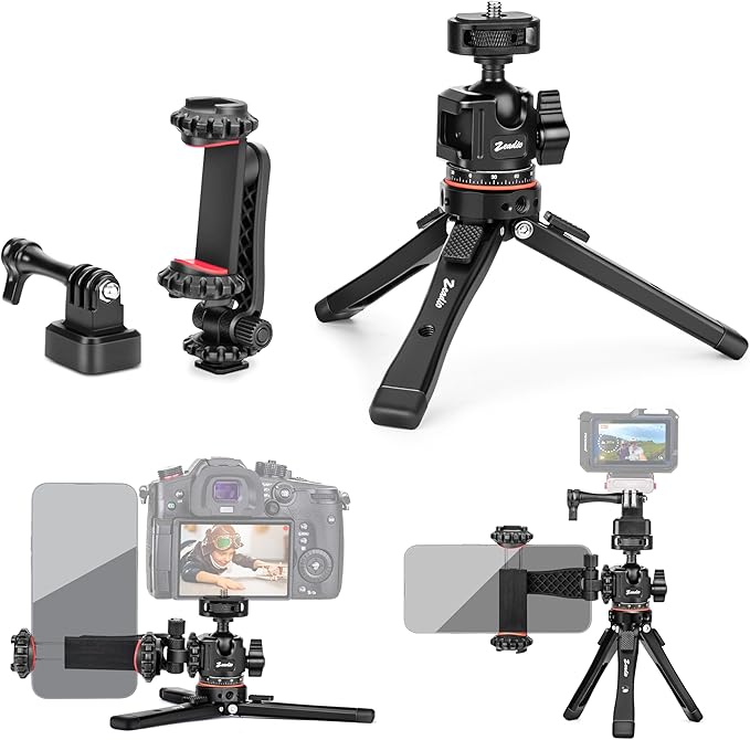 Zeadio Metal Camera Mini Tripod, by Zeadio